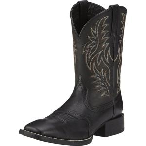 imageAriat Mens Sport Wide Square Toe Cowboy BootBlack DeertanBlack