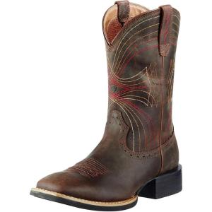 imageAriat Mens Sport Wide Square Toe Cowboy BootDistressed Brown