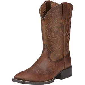 imageAriat Mens Sport Wide Square Toe Cowboy BootFiddle Brown