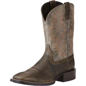 imageAriat Mens Sport Wide Square Toe Cowboy BootFiddle BrownPowder Brown