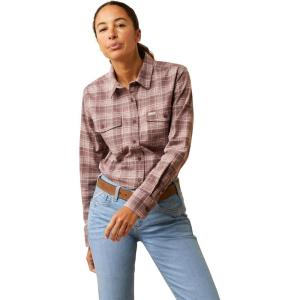 imageAriat Womens Rebar Made Tough Durastretch Work ShirtPeppercorn Plaid