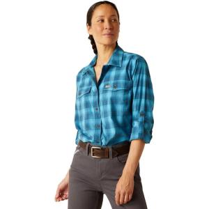 imageAriat Womens Rebar Made Tough Durastretch Work ShirtProminent Blue Plaid