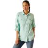imageAriat Mens Rebar Made Tough Venttek Durastretch Work ShirtPool Blue Heather