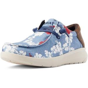 imageARIAT Mens Hilo Stretch SneakerRed White and Blue Pareau Prin
