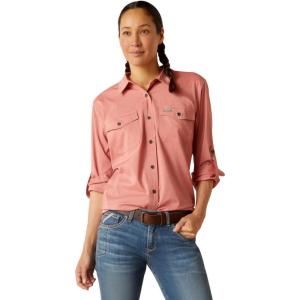 imageAriat Mens Rebar Made Tough Venttek Durastretch Work ShirtJester Red Heather