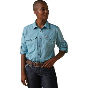imageAriat Mens Rebar Made Tough Venttek Durastretch Work ShirtLarkspur Heather