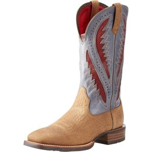 imageAriat Mens Sport Cool VentTEK Western BootAged TanSteel Blue
