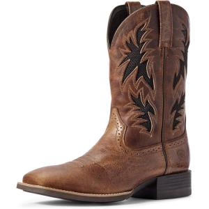imageAriat Mens Sport Cool VentTEK Western BootDark TanTwo Tone Tan