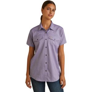 imageARIAT Womens Rebar Made Tough Venttek Durastretch Work ShirtCorsican Blue Heather