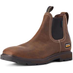 imageAriat Mens Groundbreaker Chelsea Wide Square Toe Waterproof Work BootDark Brown