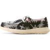 imageARIAT Womens Hilo Stretch Embossed Flats Casual  BlackBlack  White Flannel Blanket