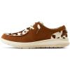 imageARIAT Womens Hilo Stretch Embossed Flats Casual  BlackCow Hair onGinger Suede
