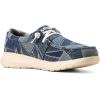 imageARIAT Womens Hilo Stretch Embossed Flats Casual  BlackMixed Deepest Denim