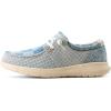 imageARIAT Womens Hilo Stretch Embossed Flats Casual  BlackMixed Light Checkered Denim