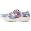 imageARIAT Womens Hilo Stretch Embossed Flats Casual  BlackRed White and Blue Pareau Prin