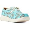imageARIAT Womens Hilo Stretch Embossed Flats Casual  BlackTurquoise Paniolo Print
