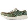 imageARIAT Womens Hilo Stretch Embossed Flats Casual  BlackVintage Turq Floral Emboss