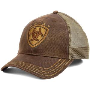 imageARIAT Mens Oilskin Logo CapBrown