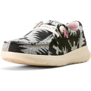 imageARIAT Womens Hilo Stretch Embossed Flats Casual  BlackBlack  White Flannel Blanket