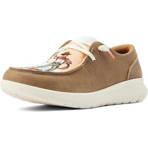 imageARIAT Womens Hilo Stretch Embossed Flats Casual  BlackBrown BomberSurfing Paniolo Print