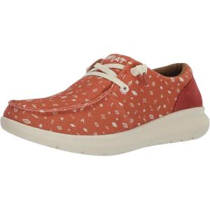 imageARIAT Womens Hilo Stretch Embossed Flats Casual  BlackClay Dibujo Print