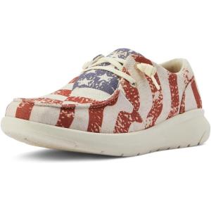imageARIAT Womens Hilo Stretch Embossed Flats Casual  BlackDistressed Flag