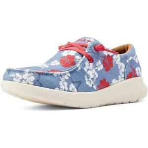 imageARIAT Womens Hilo Stretch Embossed Flats Casual  BlackRed White and Blue Pareau Prin