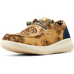 imageARIAT Womens Hilo Stretch Embossed Flats Casual  BlackRoses of the Range
