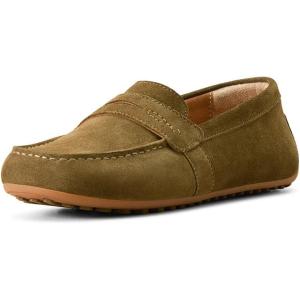 imageARIAT Womens Selene Driving Slip On Loafers Casual  BrownDark Olive Suede