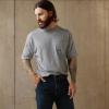 imageAriat Mens Rebar Cotton Strong American Outdoors TShirtHeather Grey