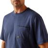 imageAriat Mens Rebar Workman Born For This TShirtNavy HeatherUsa
