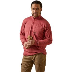 imageARIAT Mens Rebar Foundation 14 Zip ShirtBrick Red