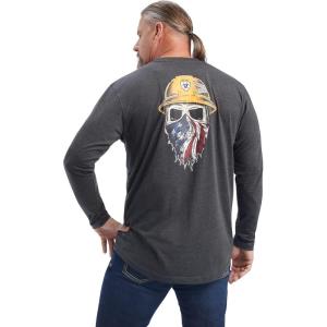 imageAriat Mens Rebar Workman Born for This Graphic TCharcoal Heather