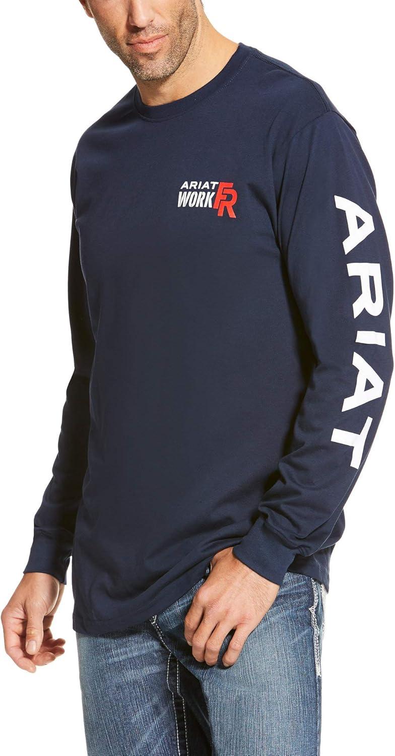 imageAriat Mens Flame Resistant Logo TShirtBlackRed