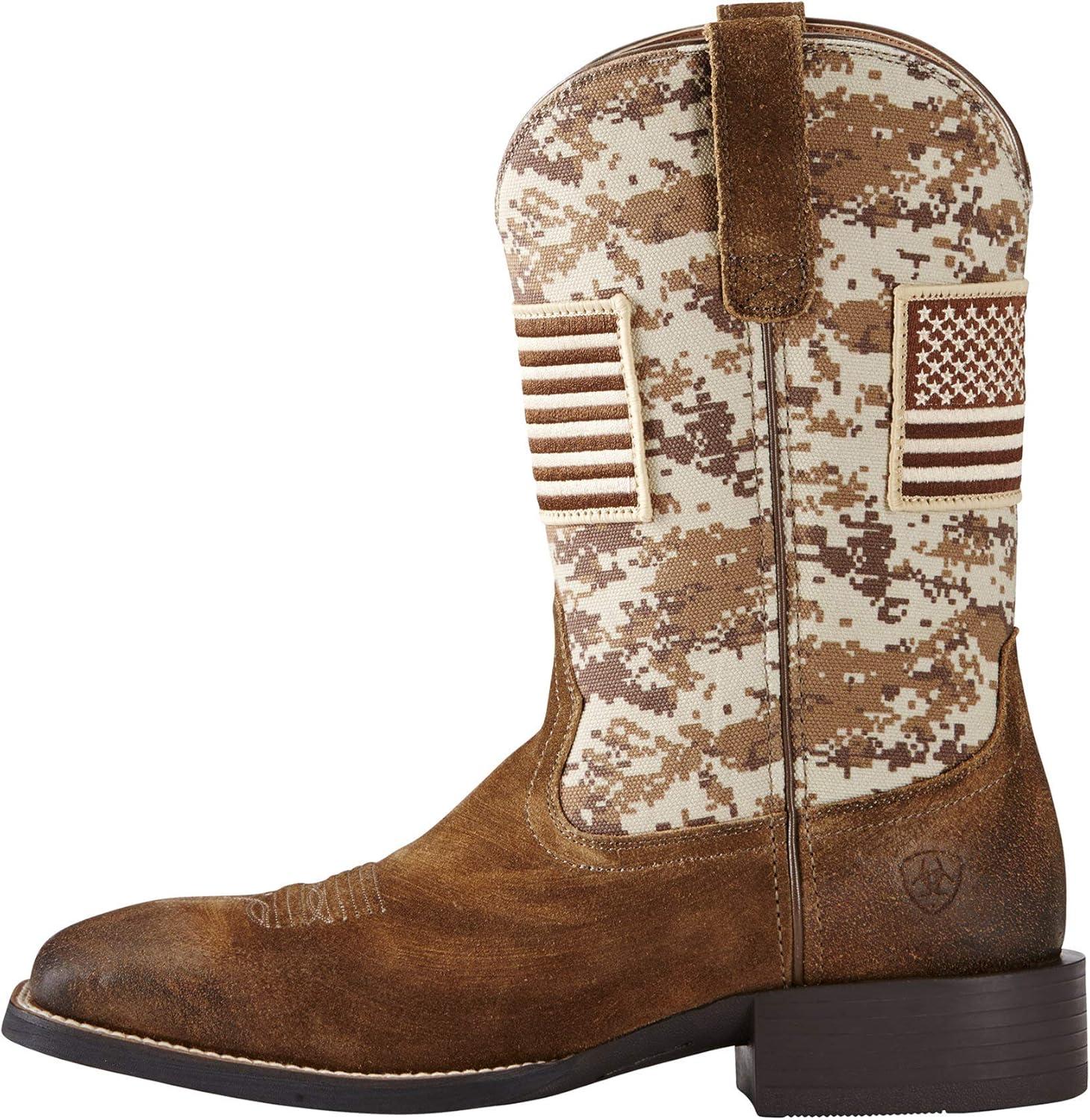 imageAriat Mens Sport Patriot Western BootBlack DeertanBlack Camo Print