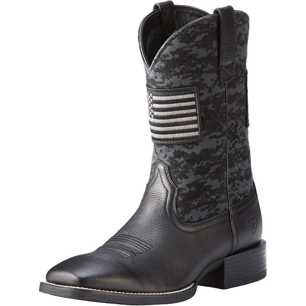 imageAriat Mens Sport Patriot Western BootBlack DeertanBlack Camo Print