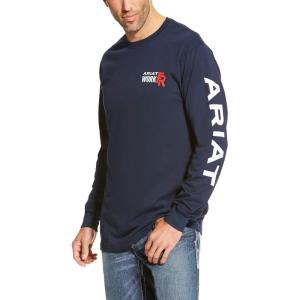 imageAriat Mens Flame Resistant Logo TShirtNavy