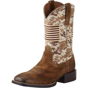imageAriat Mens Sport Patriot Western BootAntique Mocha SuedeSand Camo Print