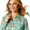 imageARIAT Womens Fr Classen Retro Fit Snap Work ShirtBreeze Plaid