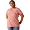 imageARIAT Womens Rebar Cotton Strong Vneck TopMineral Red Heather