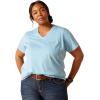 imageARIAT Womens Rebar Cotton Strong Vneck TopNorse Blue Heather