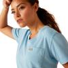 imageARIAT Womens Rebar Cotton Strong Vneck TopNorse Blue Heather