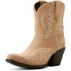 imageARIAT Womens Chandler Embroidered Snip Toe Casual Boots Ankle Low Heel 12quot  BeigeTruly Taupe