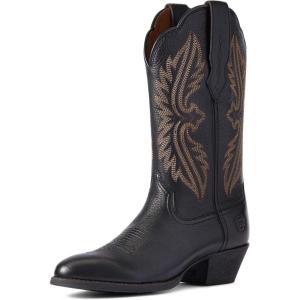 imageARIAT BMVY9 Womens Heritage R Toe StretchFit Western Boot Black Deertan 55