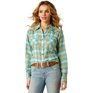 imageARIAT Womens Fr Classen Retro Fit Snap Work ShirtBreeze Plaid
