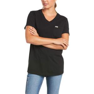 imageARIAT Womens Rebar Cotton Strong Vneck TopCarbine