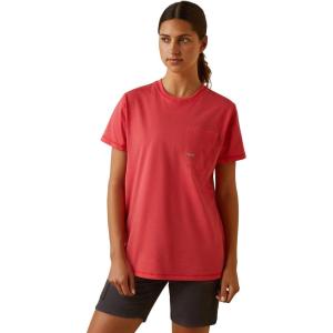 imageARIAT Womens Rebar Workman Graphic Ariat Logo TShirtTeaberry