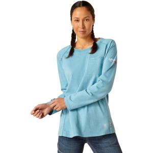 imageAriat Womens Fr Air Crew TShirtNorse Blue Space Dye