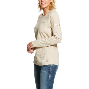 imageAriat Womens Fr Air Crew TShirtSand Heather