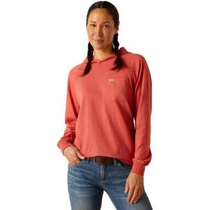 imageAriat Womens Rebar Cotton Strong Hooded TShirtMineral Red